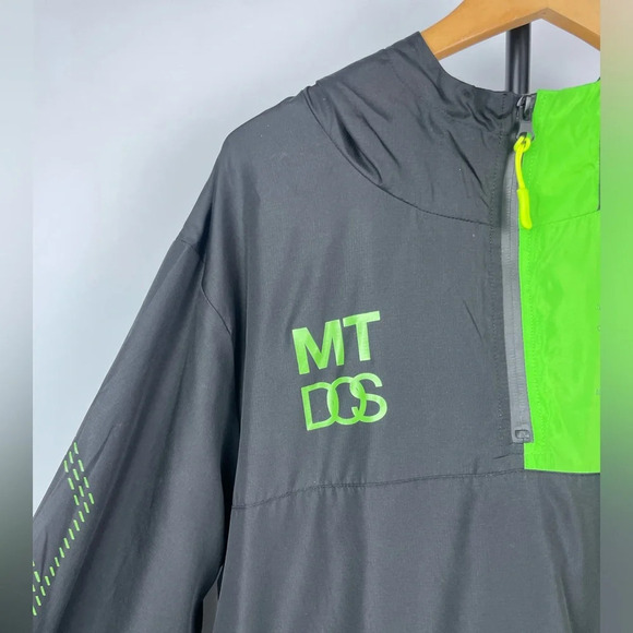 Meta Black Green Coding Coder Pullover Hooded Multipocket Windbreaker Jacket - Picture 6 of 10